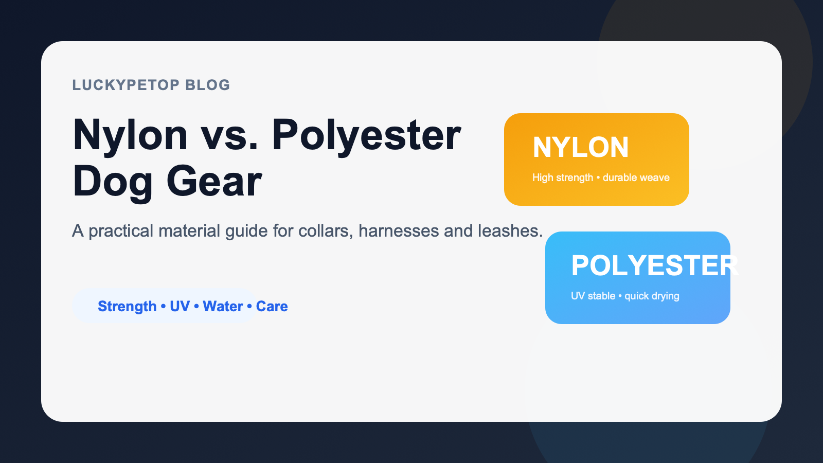 Nylon vs. Polyester Dog Gear cover image